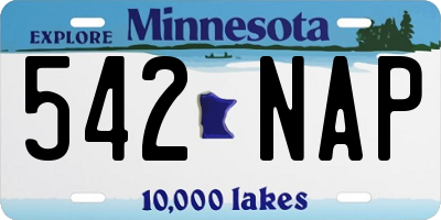 MN license plate 542NAP