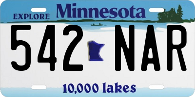 MN license plate 542NAR