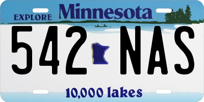 MN license plate 542NAS