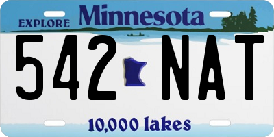 MN license plate 542NAT