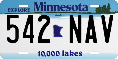 MN license plate 542NAV