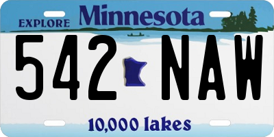 MN license plate 542NAW