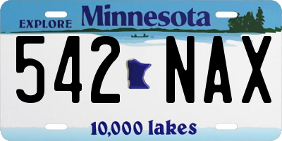 MN license plate 542NAX