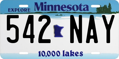 MN license plate 542NAY