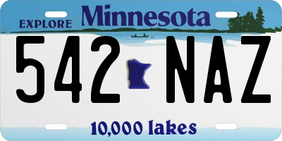 MN license plate 542NAZ