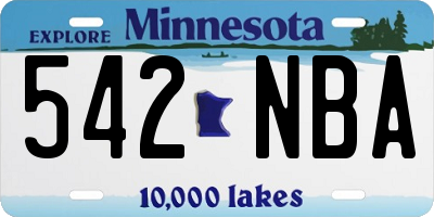 MN license plate 542NBA