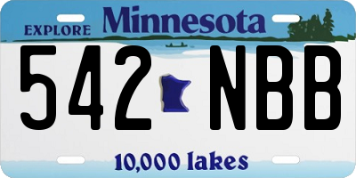 MN license plate 542NBB