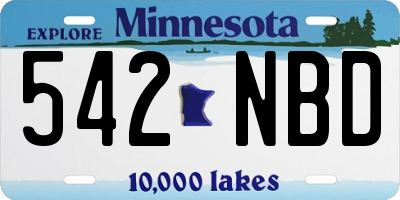 MN license plate 542NBD