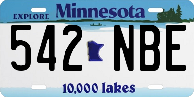 MN license plate 542NBE