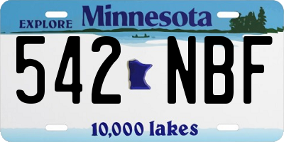 MN license plate 542NBF