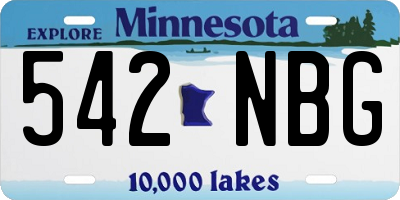 MN license plate 542NBG