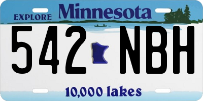 MN license plate 542NBH
