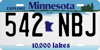 MN license plate 542NBJ