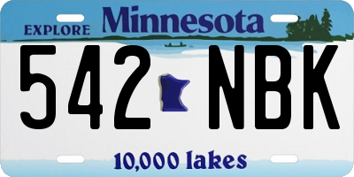 MN license plate 542NBK