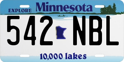 MN license plate 542NBL