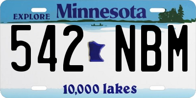 MN license plate 542NBM