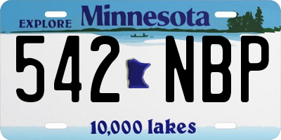 MN license plate 542NBP