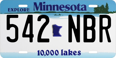 MN license plate 542NBR