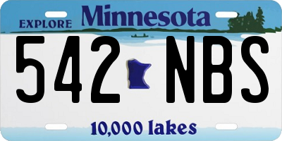 MN license plate 542NBS
