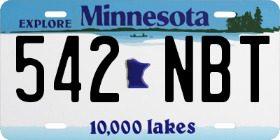 MN license plate 542NBT