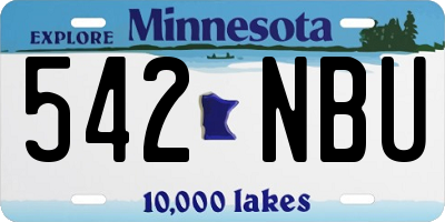 MN license plate 542NBU