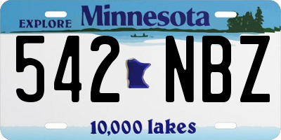 MN license plate 542NBZ