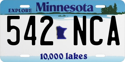 MN license plate 542NCA