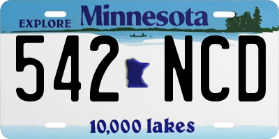 MN license plate 542NCD