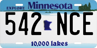 MN license plate 542NCE