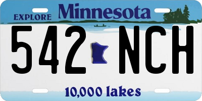 MN license plate 542NCH