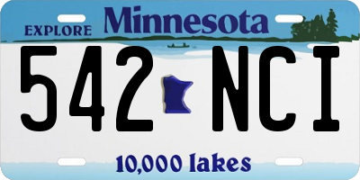 MN license plate 542NCI