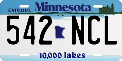 MN license plate 542NCL