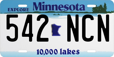 MN license plate 542NCN