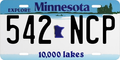 MN license plate 542NCP