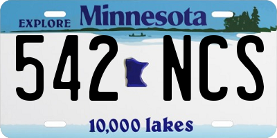 MN license plate 542NCS