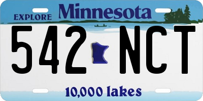 MN license plate 542NCT