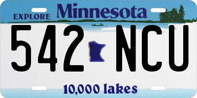MN license plate 542NCU