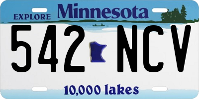 MN license plate 542NCV