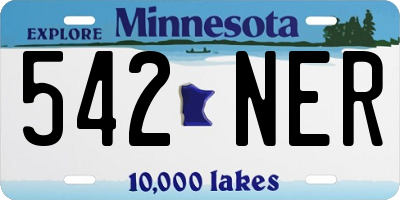 MN license plate 542NER