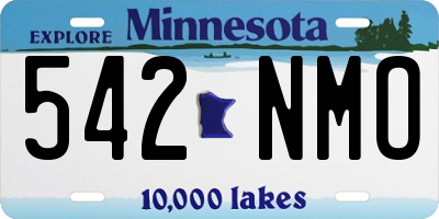 MN license plate 542NMO