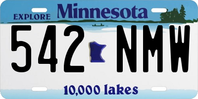 MN license plate 542NMW