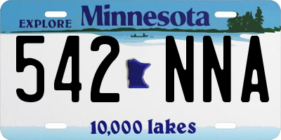 MN license plate 542NNA