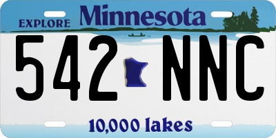 MN license plate 542NNC