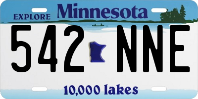 MN license plate 542NNE