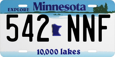 MN license plate 542NNF