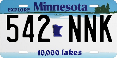 MN license plate 542NNK