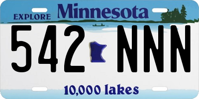MN license plate 542NNN