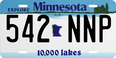 MN license plate 542NNP