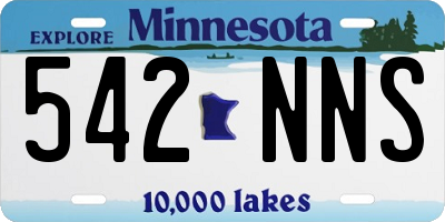MN license plate 542NNS