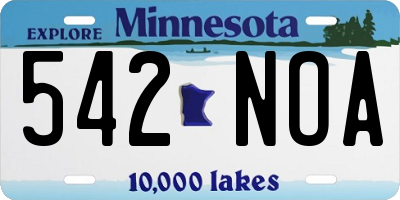 MN license plate 542NOA